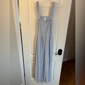 H&M Pale Blue Smocked Maxi Dress (NWOT)
